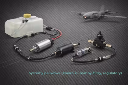 Systemy paliwowe (zbiorniki, pompy, filtry, regulatory). Komponenty do dronów i platform UAV dla rynku B2B